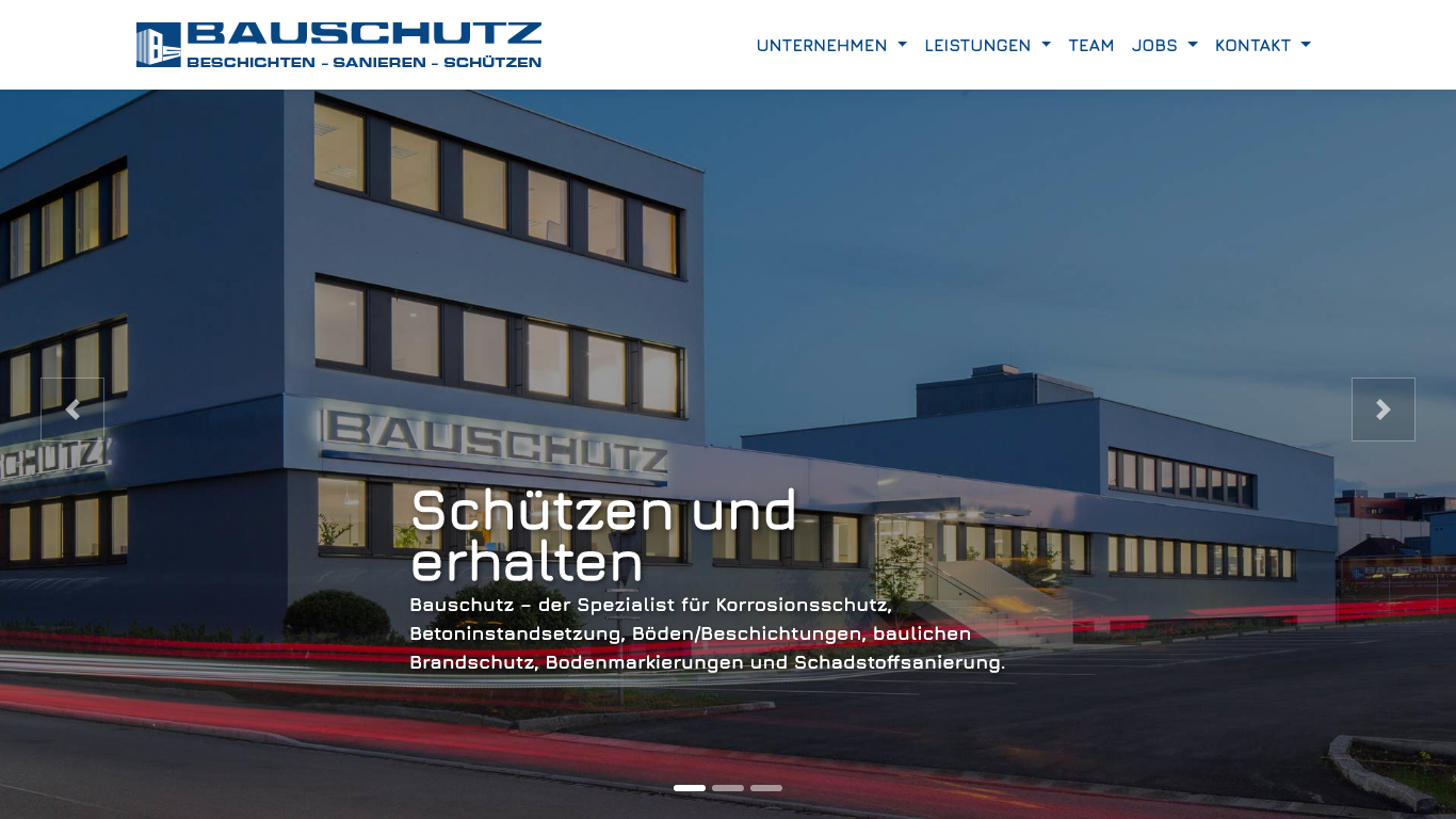 Bauschutz GmbH & Co KG Скриншот вебсайта компании