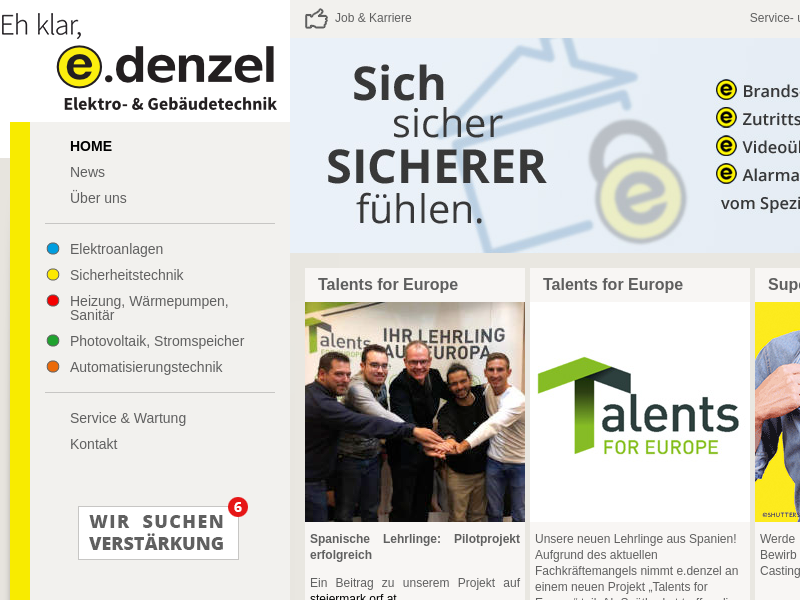 e.denzel GmbH Screenshot of the company website