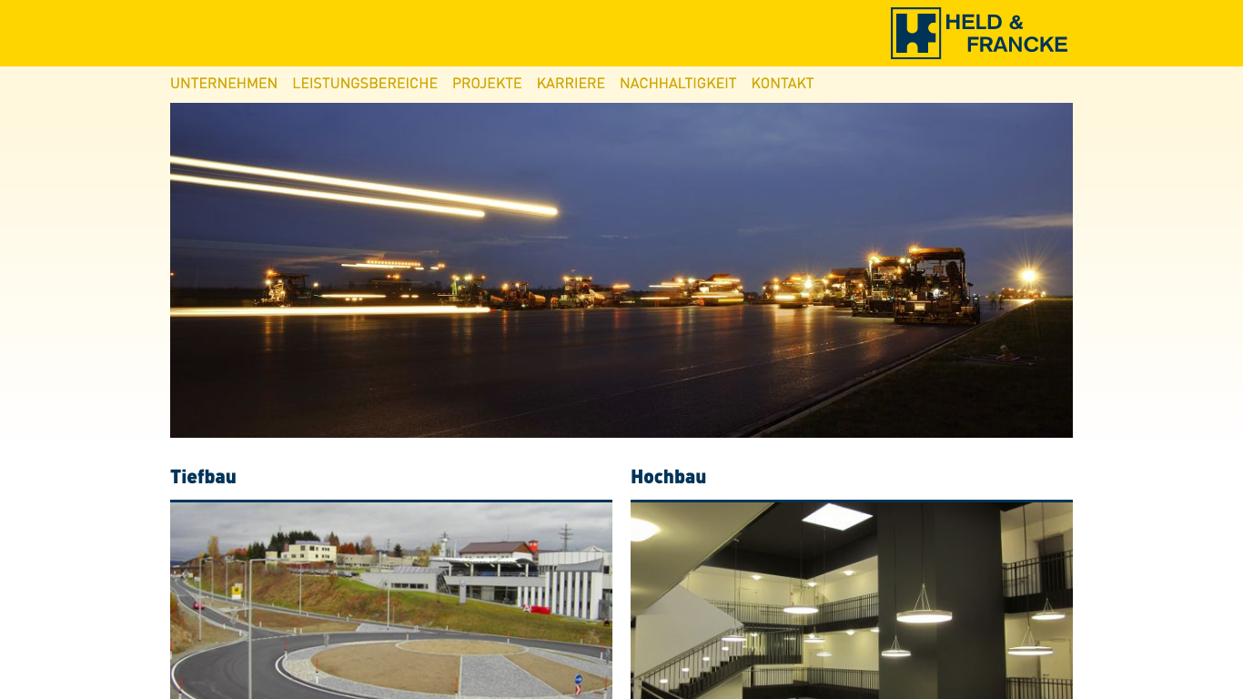 Held & Francke Baugesellschaft mbH Screenshot of the company website