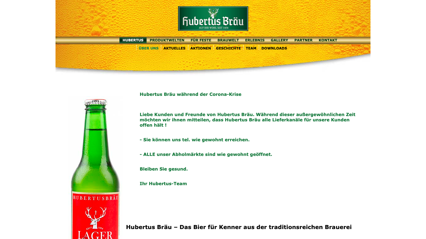 Hubertusbräu Johann Kühtreiber Laa a/d Thaya OG Screenshot of the company website