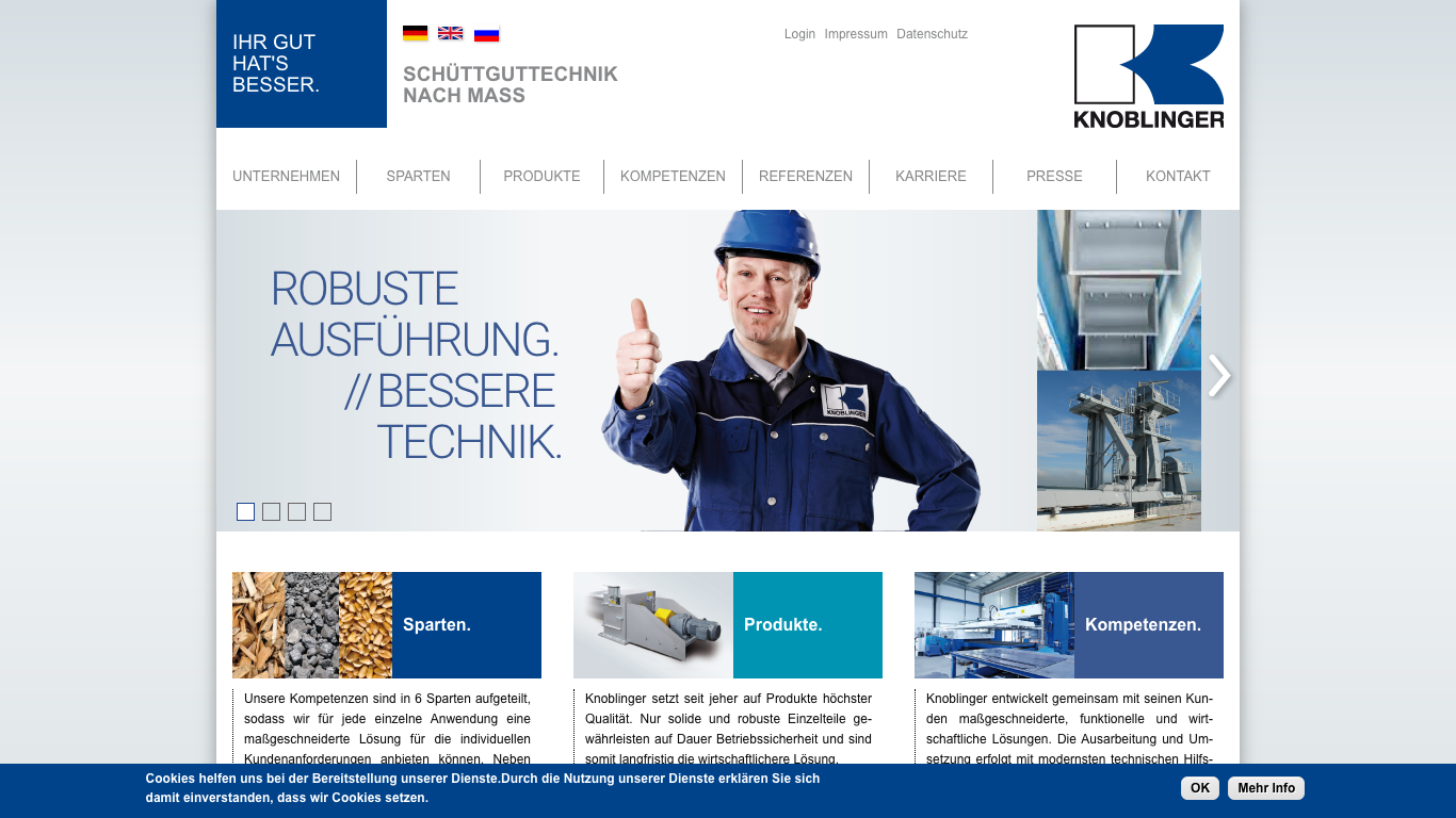 Alfred Knoblinger GmbH Screenshot of the company website