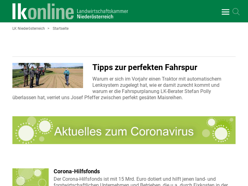 STN-Servicestelle für Tierproduktion in Niederösterreich GmbH Screenshot der Firmen-Webseite