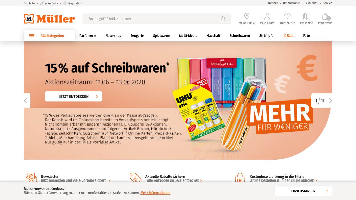 MHA Müller HandelsgmbH Screenshot of the company website