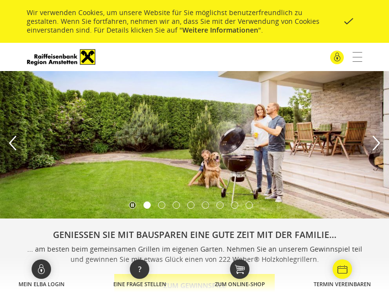 Raiffeisenbank Region Amstetten eGen Screenshot der Firmen-Webseite