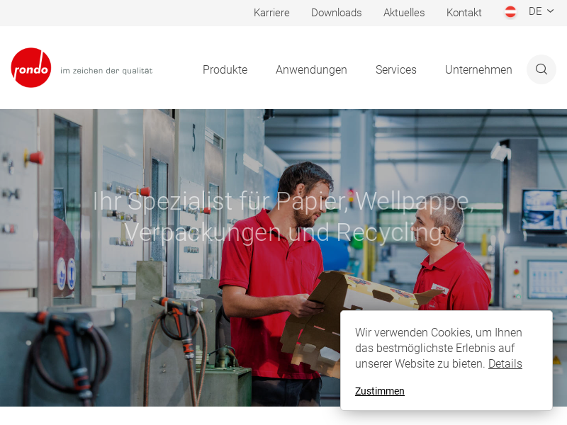 GANAHL AG Screenshot der Firmen-Webseite